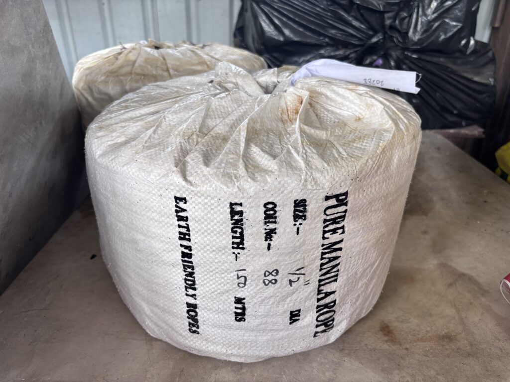 Manila rope made from natural fiber for industrial and marine applications